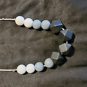 Teether Necklace  Black/grey/white
